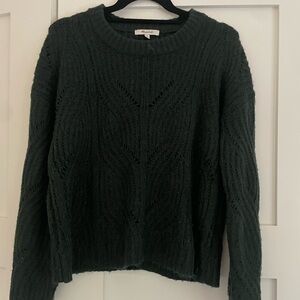Madewell Forest Green Cable knit sweater